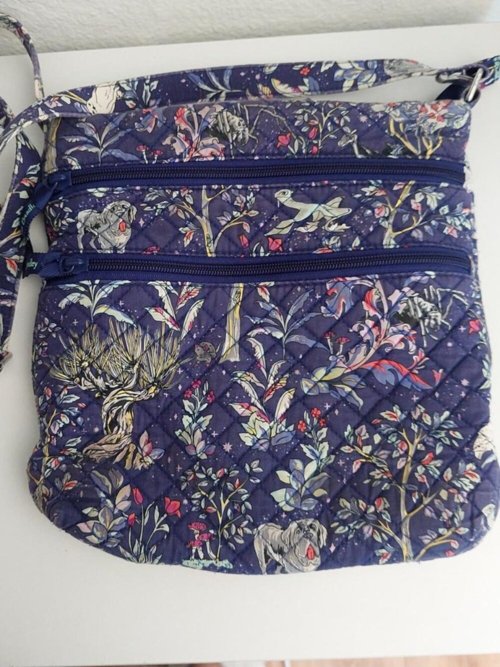 Vera Bradley Harry Potter crossbody bag forbidden forest with purple background